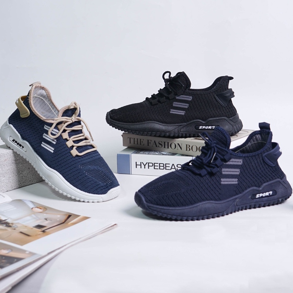 SARASARA YUK - Dunkenstock CONAN 1 Sepatu Pria Sneakers Tinggi 4cm Size 40 - 44 Bahan Canvas Rubber Premium Karet Tidak Licin Sneaker Laki Cowok Sport Olahraga Jogging Belleza Casual Warna Navy Biru Dongker Terbaru Shoes Ori Original Mall Official Store 3