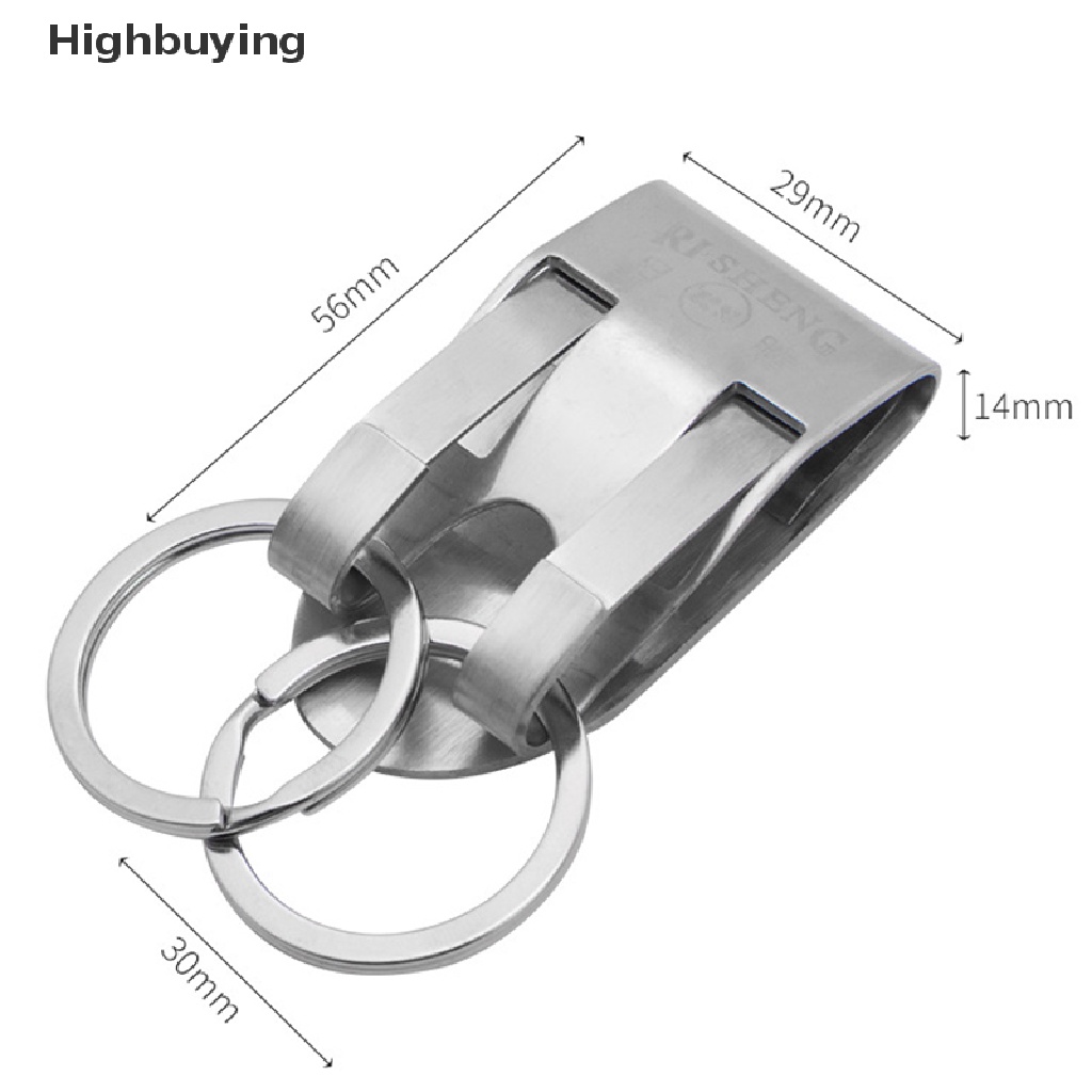 Hbid Gantungan Kunci Stainless Steel Safety Heavy Belt Key Clip Detachable Belt Keychain Glory