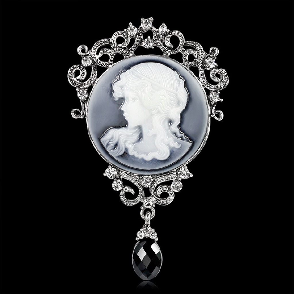 Hbid 1pcs New Cameo Victoria Gaya Kristal Pesta Pernikahan Wanita Liontin Bros Pin Glory