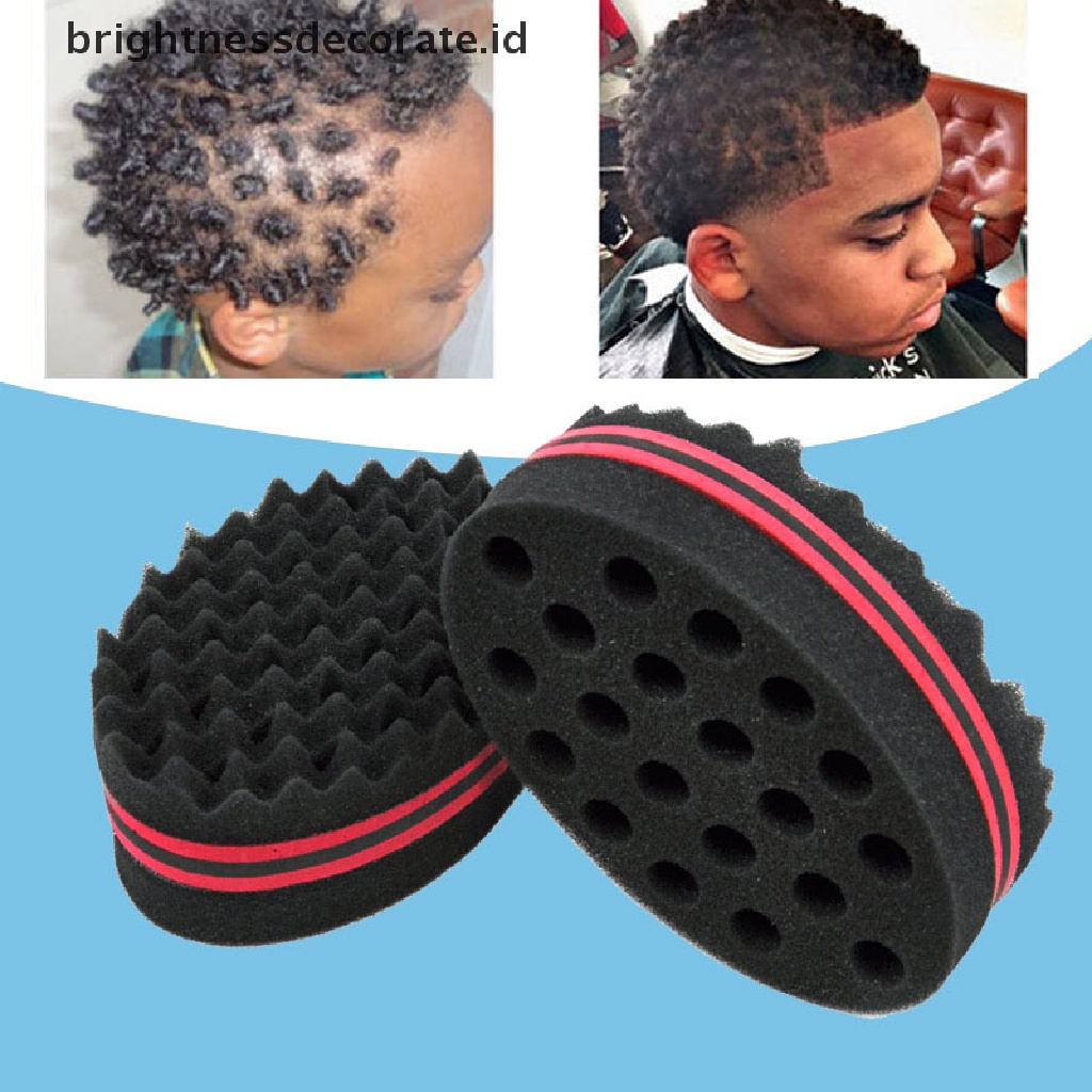 [Birth] Black Man Hair Braider Twist Sponge Cemara Afro Rambut Gimbal Curl Brush Sponge Barber [ID]