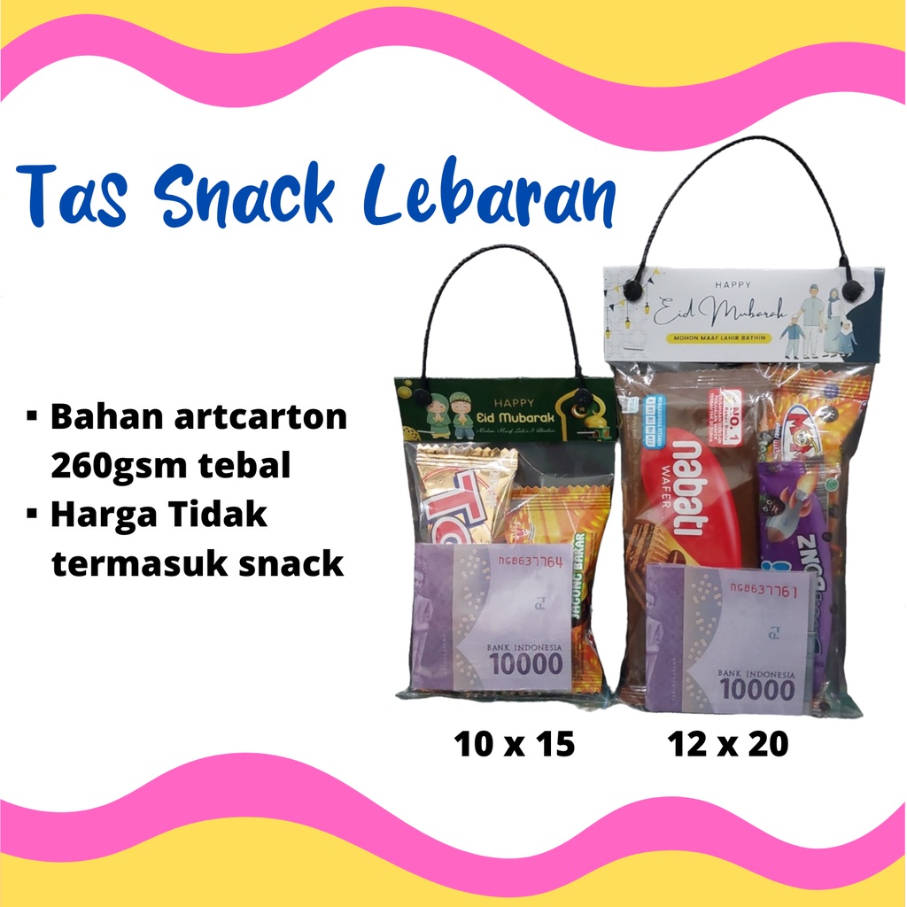 

20 Pcs Tas Snack Lebaran / Label Snack Idul Fitri /Plastik Snack THR