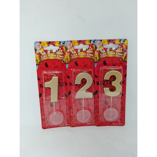 lilin angka gold/ lilin angka emas