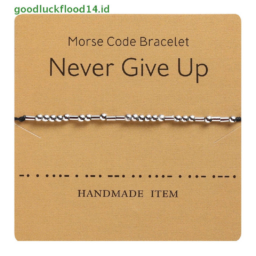 [GOOGFOUR] Handmade Morse Code Beads Adjustable Black String Bracelet Dengan I Love You Lettering Kardus Kreatif Pesona Perhiasan Untuk Kekasih [TOP]