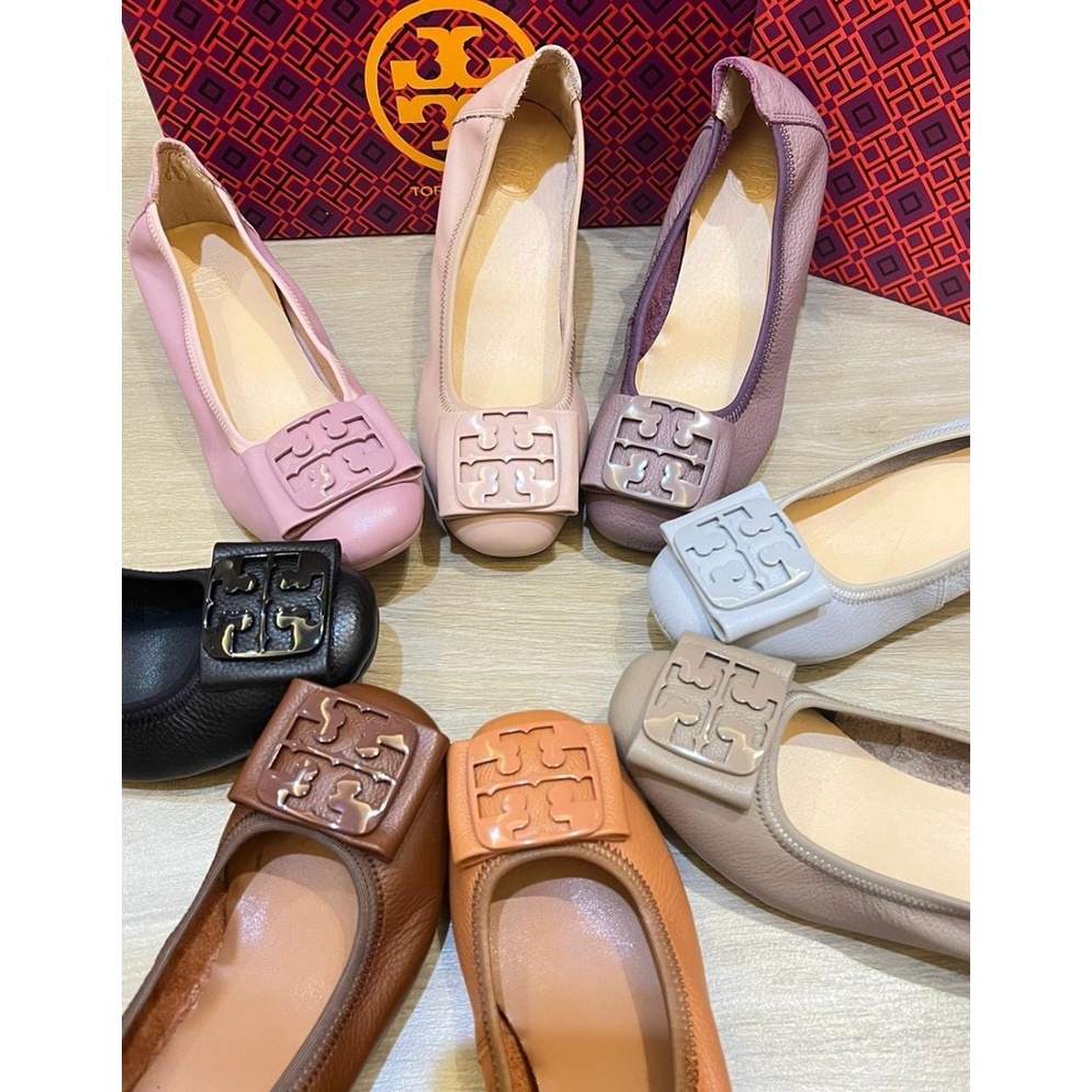 New!! Tory Burch Pita Logo Flat Shoes