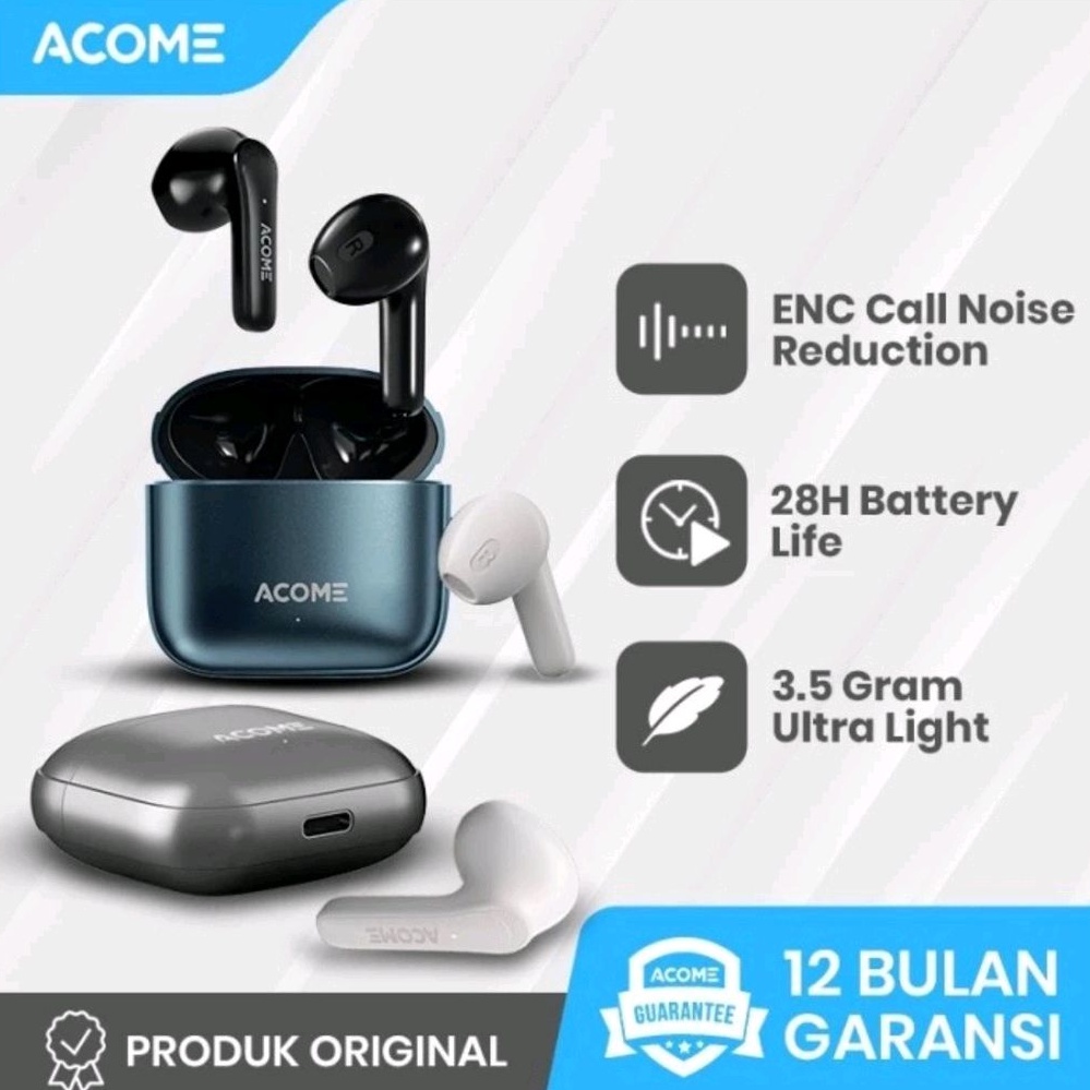 ACOME QUIETPODS Q1 TWS 5.3 BLUETOOTH EARPHONE HEADSET WITH ENC ORIGINAL