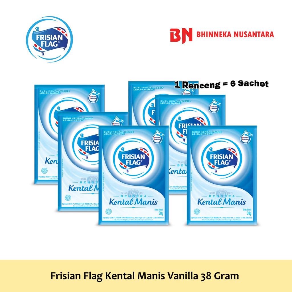 

Frisian Flag Susu Kental Manis Vanilla - 6 Sachet @38 Gram