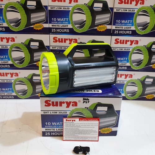 Senter Surya SHT L10W 30 LED 10Watt Senter Tangan + Emergency