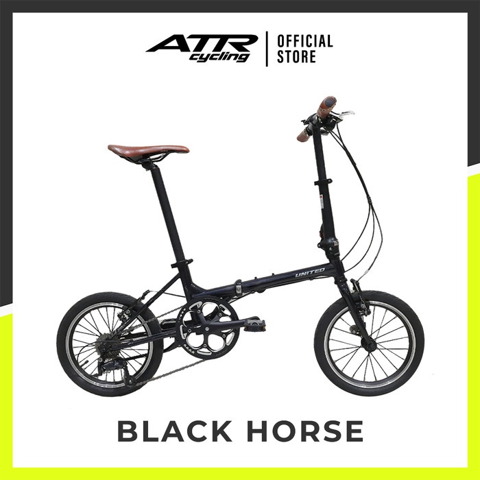 Sepeda Lipat Folding Bike 16-09SP UNITED BLACK HORSE (20) - CHCLBK