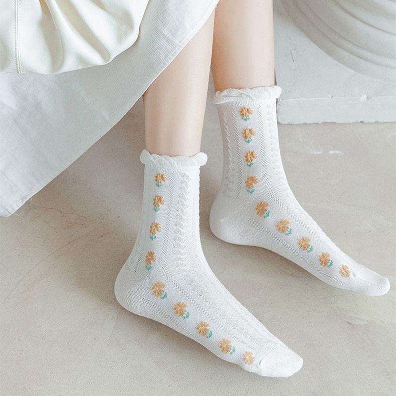 ⭐️𝐈𝐇𝐒 𝟔𝟐𝟓 𝐋𝐚𝐦𝐩𝐮𝐧𝐠⭐️Kaos Kaki Wanita Panjang Setinggi Betis Motif Coconut Tree New Fashion Korean Style Socks