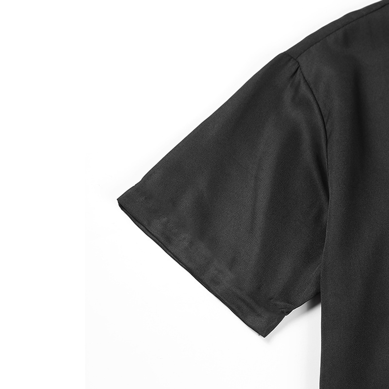 Baju Seragam Chef Lengan Pendek Chef Baju Koki Jacket Lengan Pendek Unisex Pria Wanita