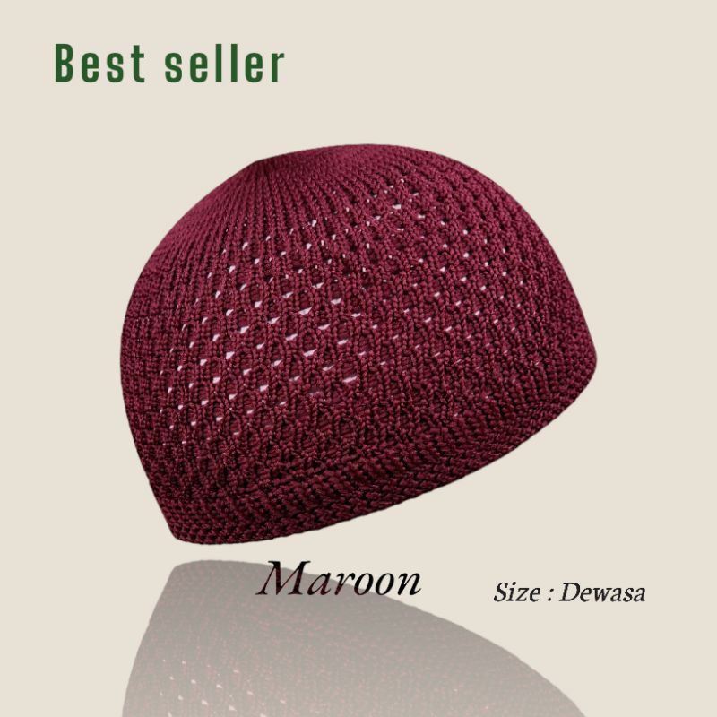 Peci rajut dewasa / peci rajut polos / peci haji / kopiah haji / peci murah / peci rajut songkok