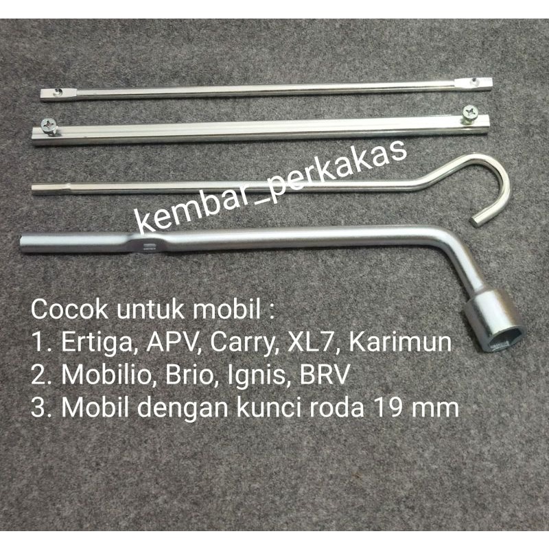 Kunci roda 19 mm &amp; handle set putaran dongkrak