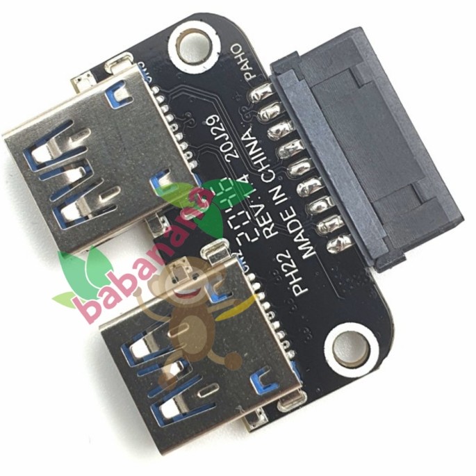 Port Usb 20 Pin To Dual Usb Type A 3.0 Motherboard Adapter Cabang Mobo
