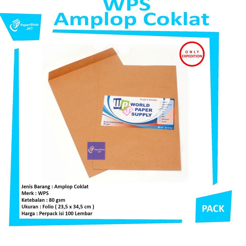 

STAR BRANDS WPS - amplop coklat ukuran folio ( 23,5 x 34,5 cm ) !!