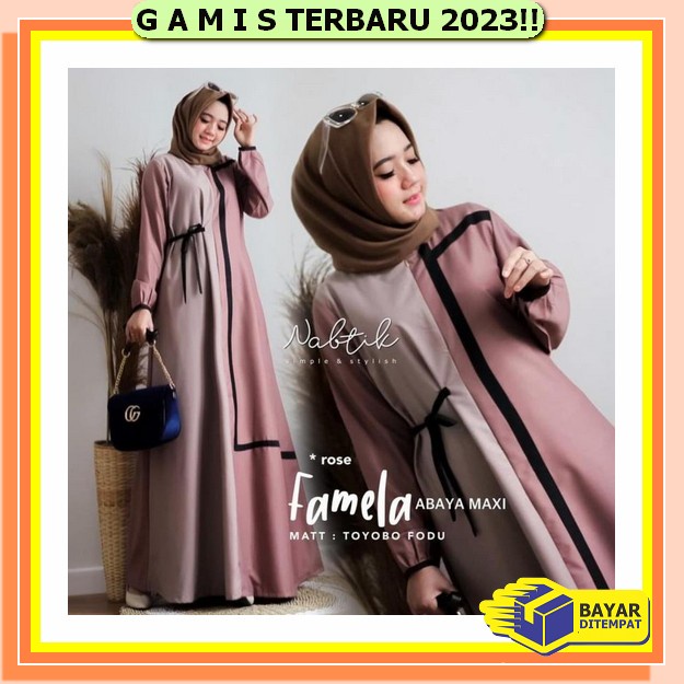 Vallina Outfit - Meganza Maxy Dress Wrinkle Remaja Wanita Gamis Kondangan Lebaran Airflow Crinkle Pr