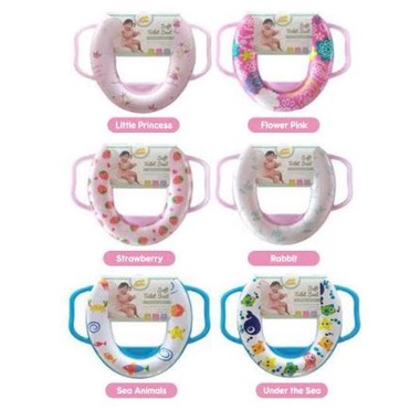 FL059 BABY FLOW SOFT POTTY TOILET SEAT RING CLOSET WITH HANDLE Alas Dudukan Portable Training Anak