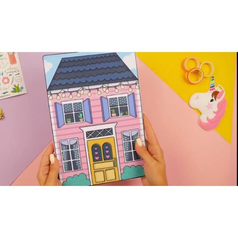 Paper doll blogger house viral BT21 Koya mainan edukasi anak quite book - sudah dirakit