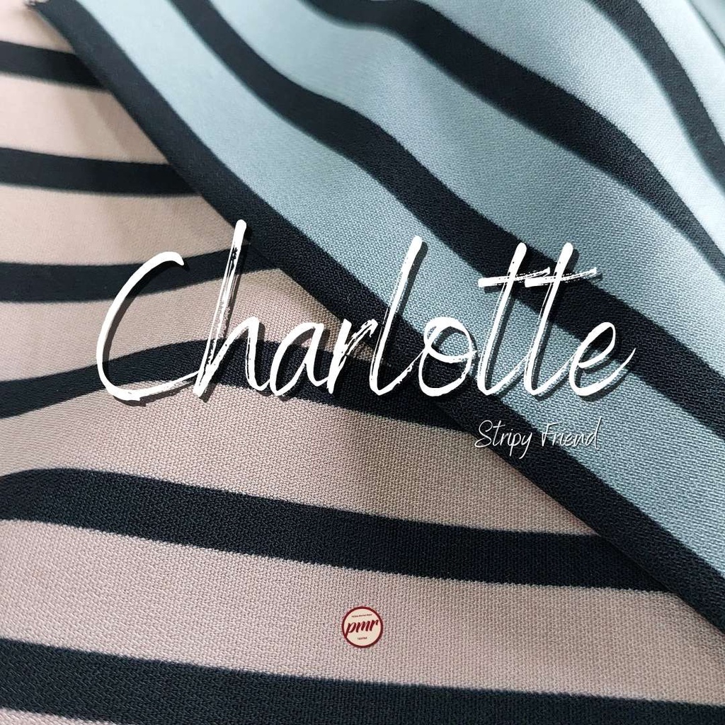 Kain Polyester Motif Basic"  CHARLOTTE" Kain Untuk Hijab dan Gamis Kain Kualitas Premium HARGA UNTUK
