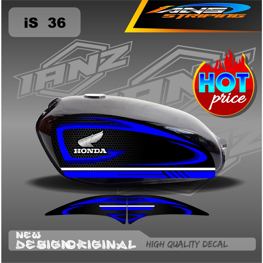 NEW STRIPING TANGKI CB100 CUSTOM STIKER HOLOGRAM/NON HOLOGRAM IS36