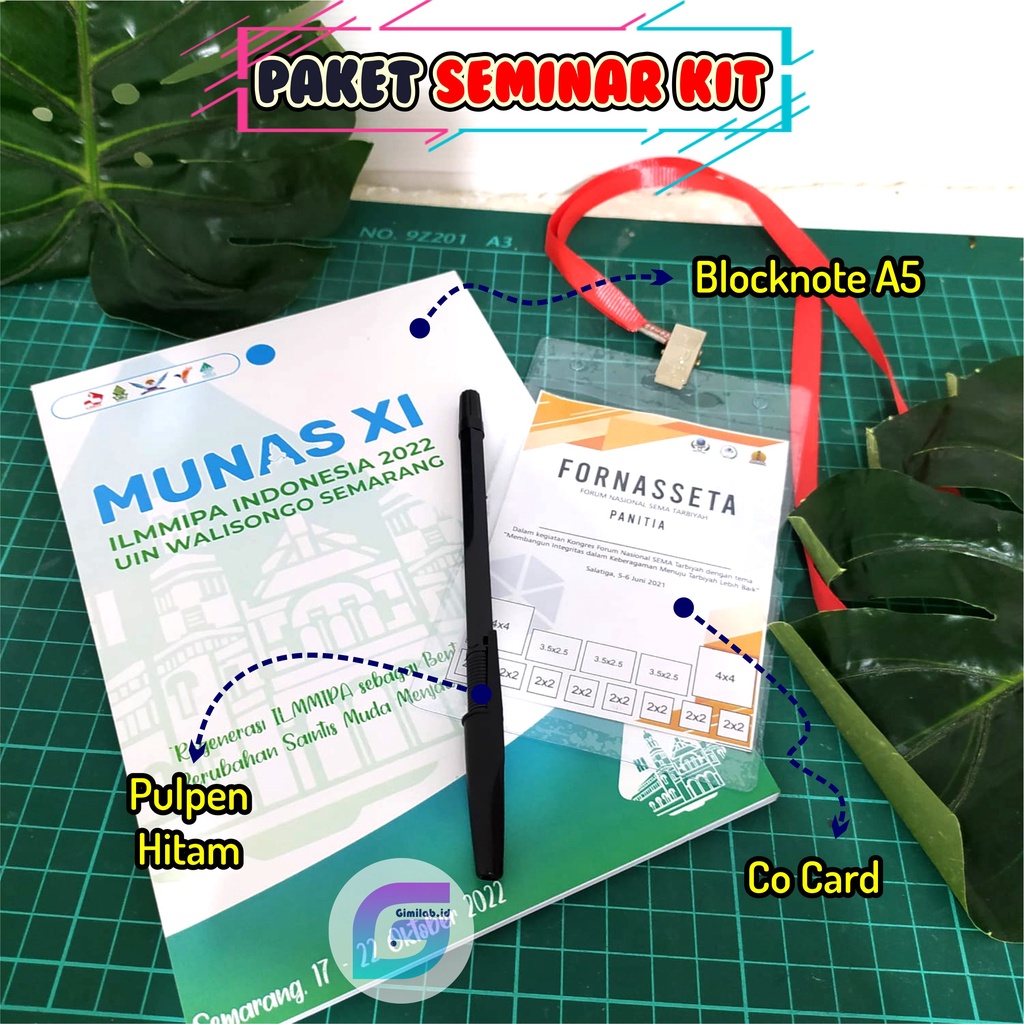

SEMINAR KIT : NOTEBOOK A5 / NOTEBOOK CUSTOM A5 , PULPEN , NAME TAG ID CARD , 3 IN 1 CO CARD MAREV CREATIVE