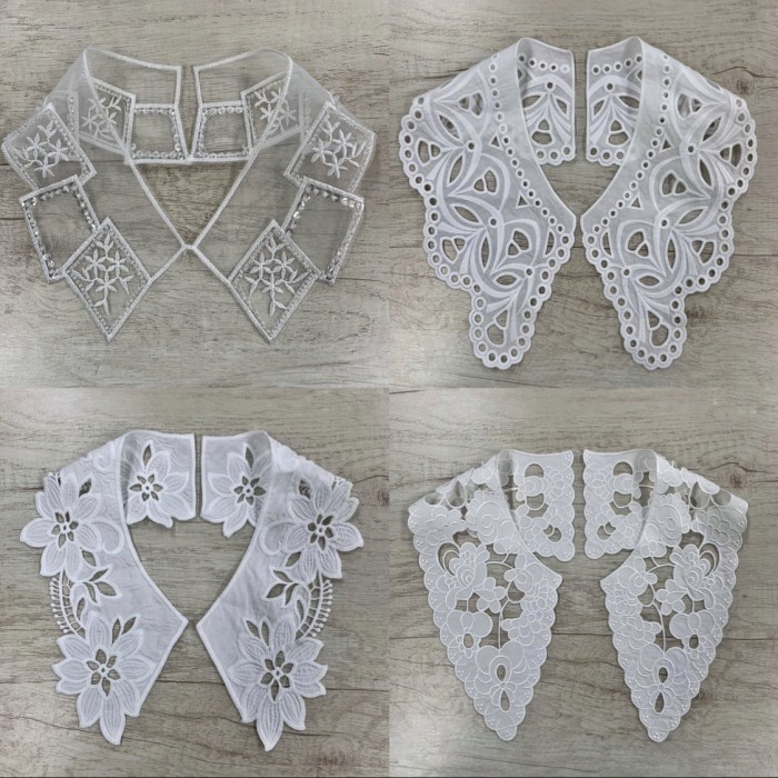 Renda Kerah Palsu Katun Premium