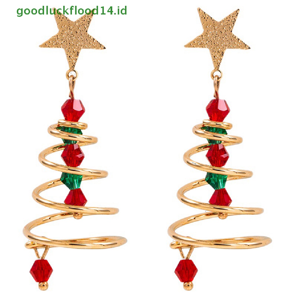 [GOOGFOUR] Statement Anting Pohon Natal Untuk Wanita Santa Claus Snowman Drop Earrings Perhiasan Gadis Hadiah Natal [TOP]