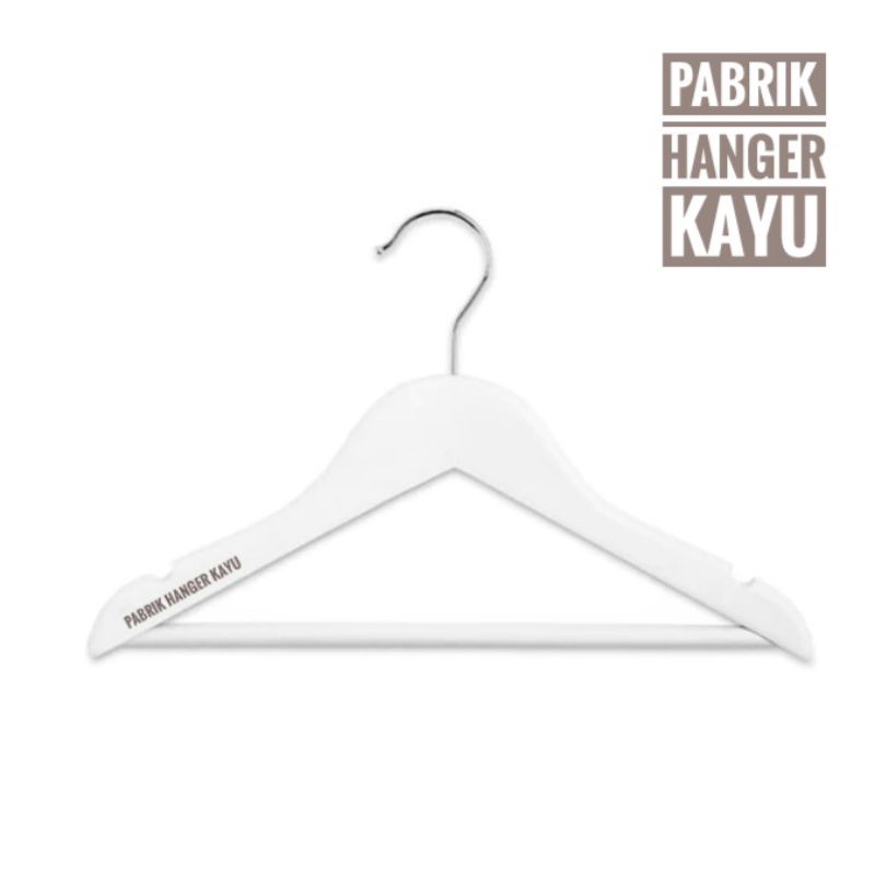 HANGER BAJU KAYU ANAK PUTIH PALANG