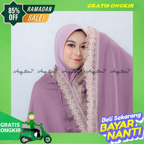 Canby Mukena Traveling Parasut Premium Polos By Canby Mukena Dewasa Sutra Velvet Renda Mewah / Muken