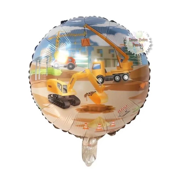 Balon Foil Bulat Mobil Alat Berat / Balon Bulat Excavator