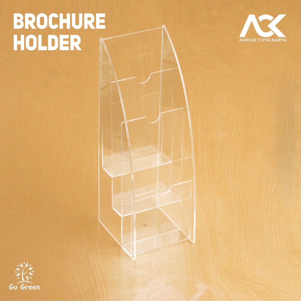 TEMPAT BROSUR AKRILIK STANDING / TEMPAT BROSUR 3 SLOT / RAK STANDING 3 SUSUN