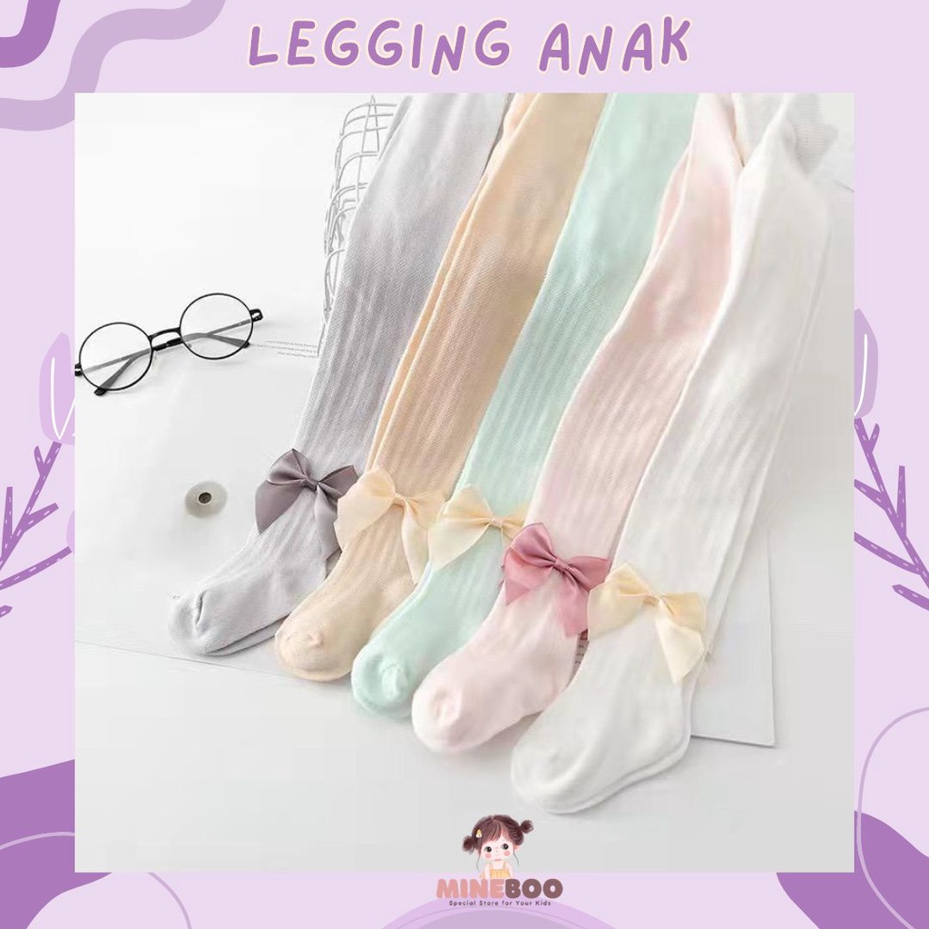 mineboo - LEGGING MHIWA 0-8tahun Pantyhose anak perempuan dan kaus kaki dansa katun ikatan simpul jala tipis Leggings anak cewek