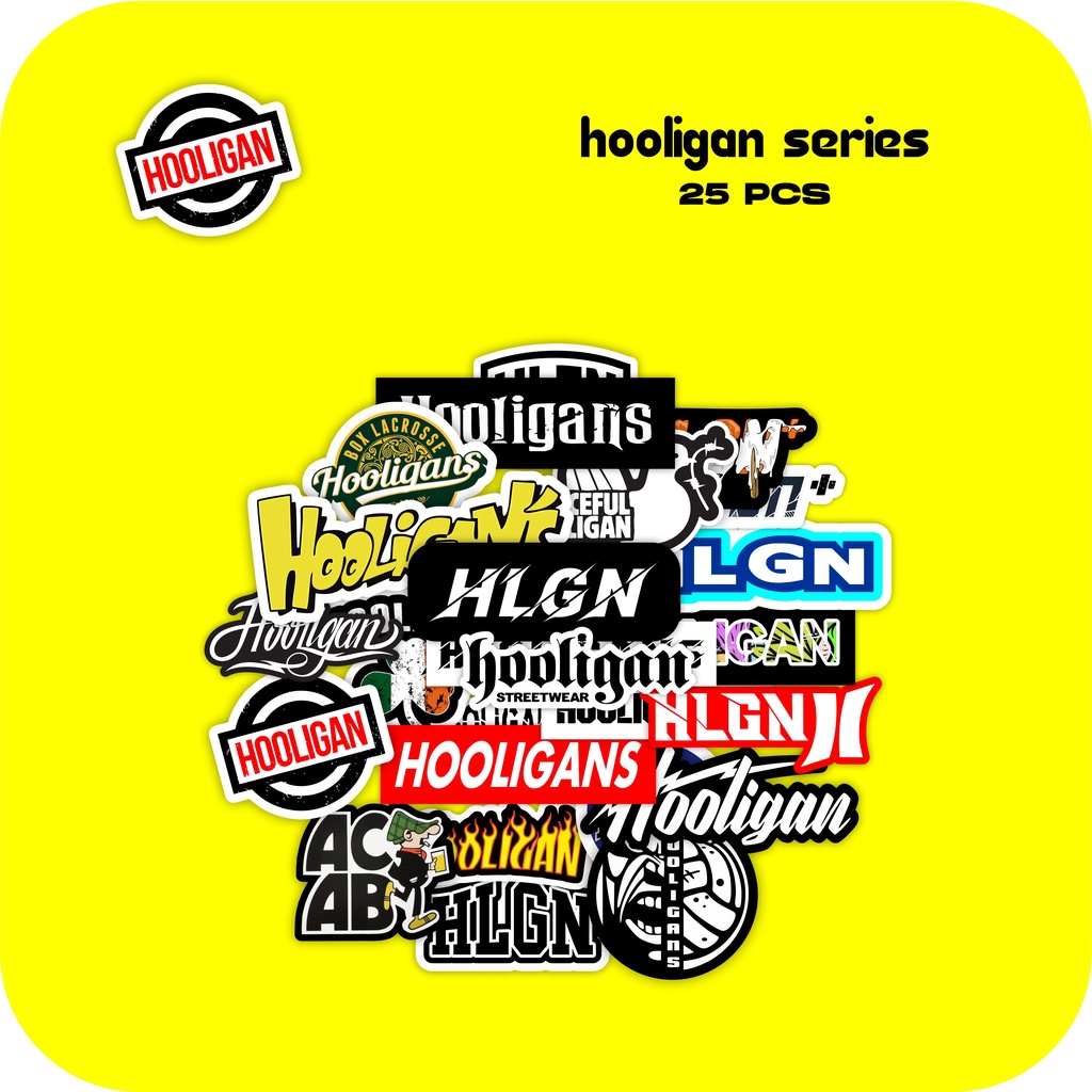 

STIKER PAKET BRAND HOLLIGANS ISI 25 PCS STIKER GRAFTAC STIKER DISTRO STIKER BRAND TUMBLER RACING WATERPROFF