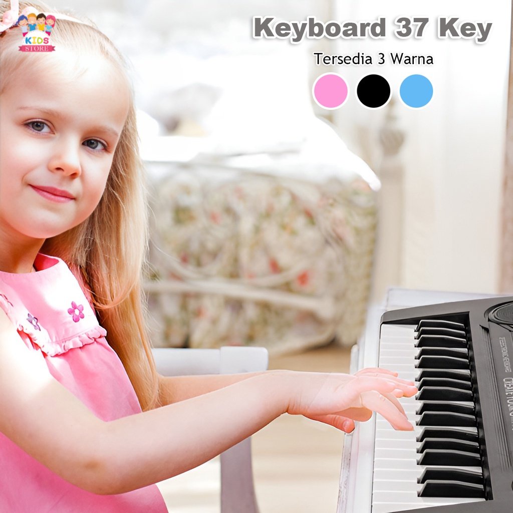 Mainan Anak Piano Mainan Edukasi Anak 37 Key | Laki Laki Perempuan | Cowok | Multi Function Keyboard