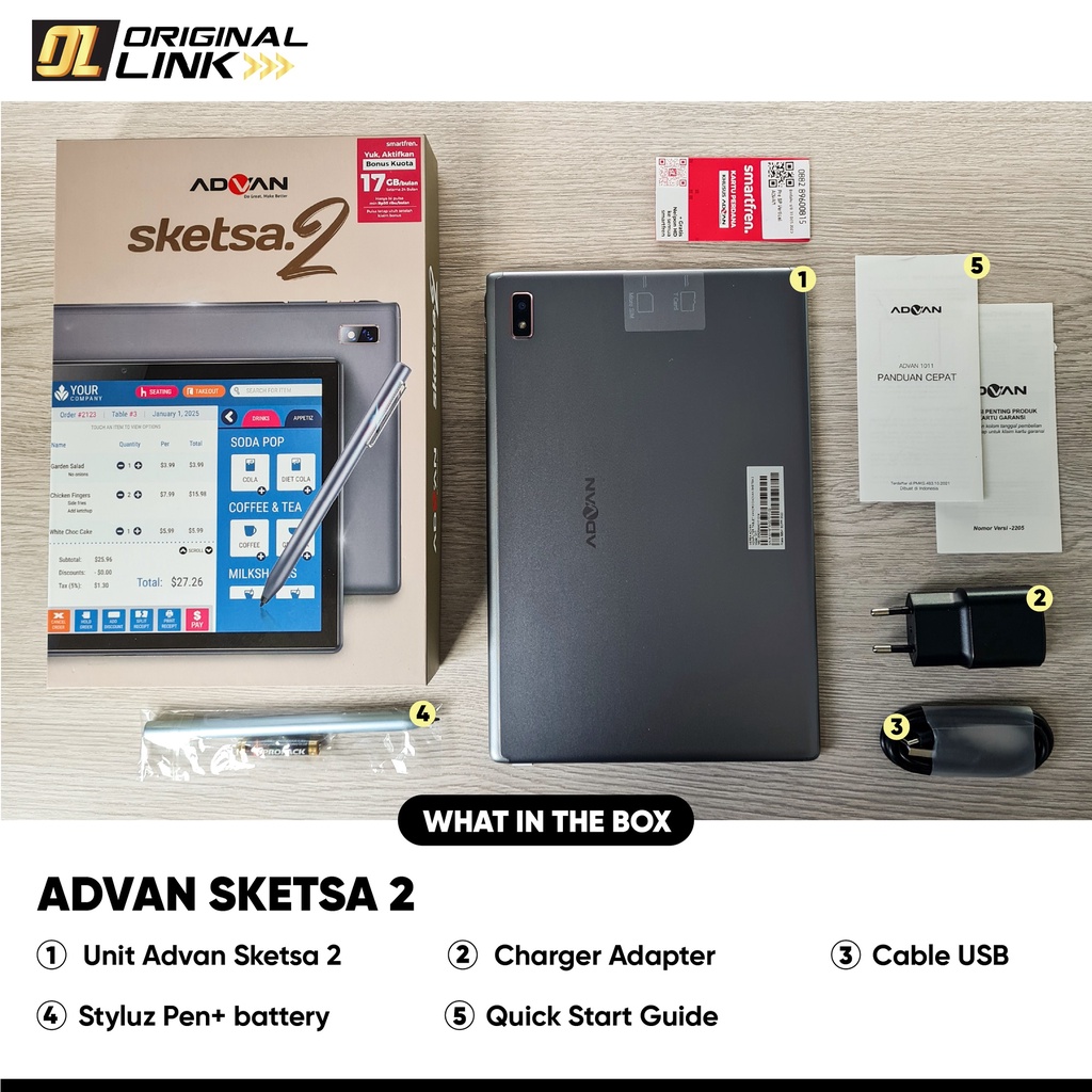 Tablet Advan Sketsa 2 4/64 GB RAM 4 ROM 64 Tab Android 10 Inch Stylus Pen Slim Murah Garansi Resmi