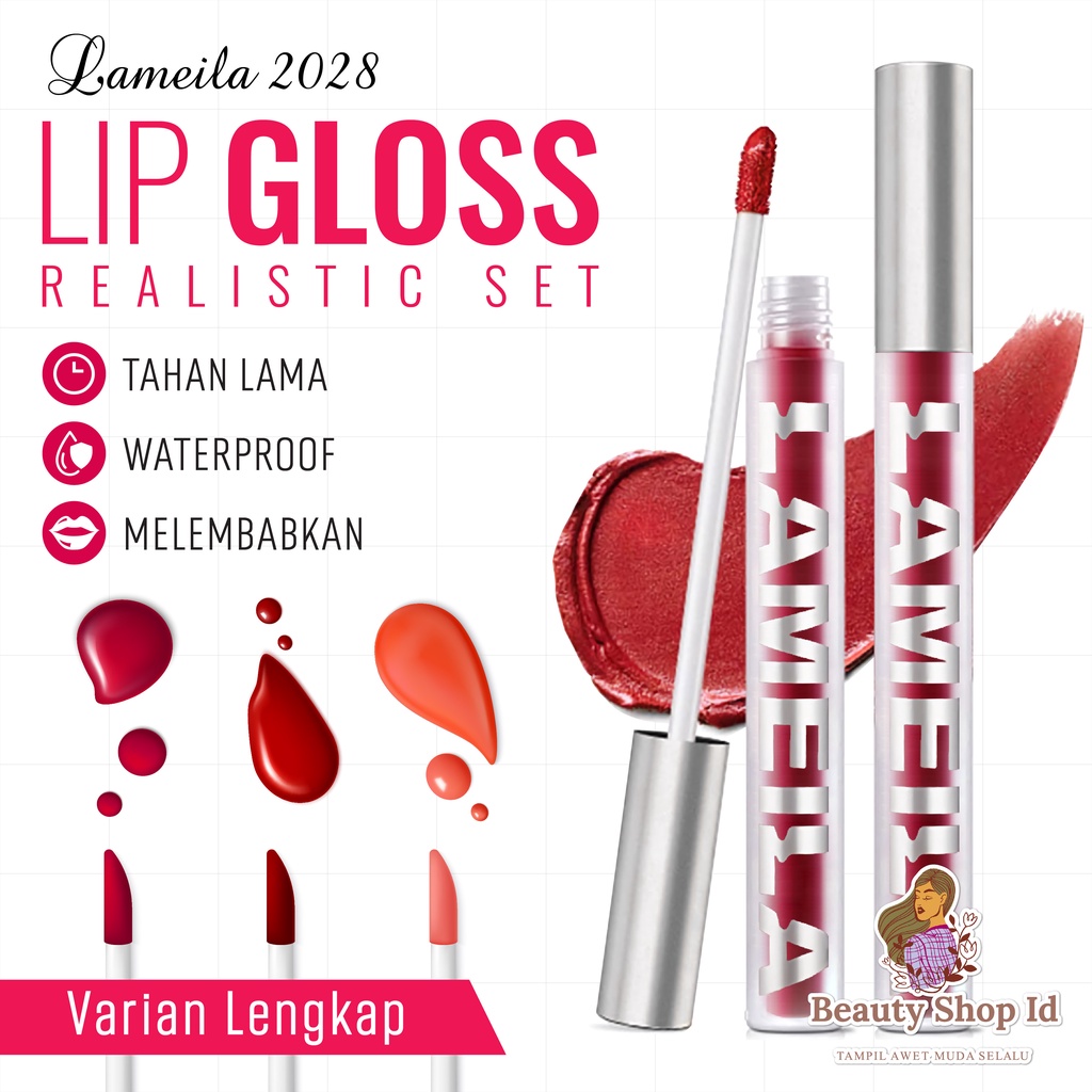 Beauty Jaya - Lameila Matte Lipstick Liquid Korean Lipstik Lip Cream Lip Galze Korean Lip Gloss Anti Air