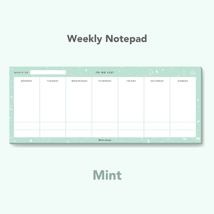 

cusss order] Mint Weekly Notepad To Do List Thre Design