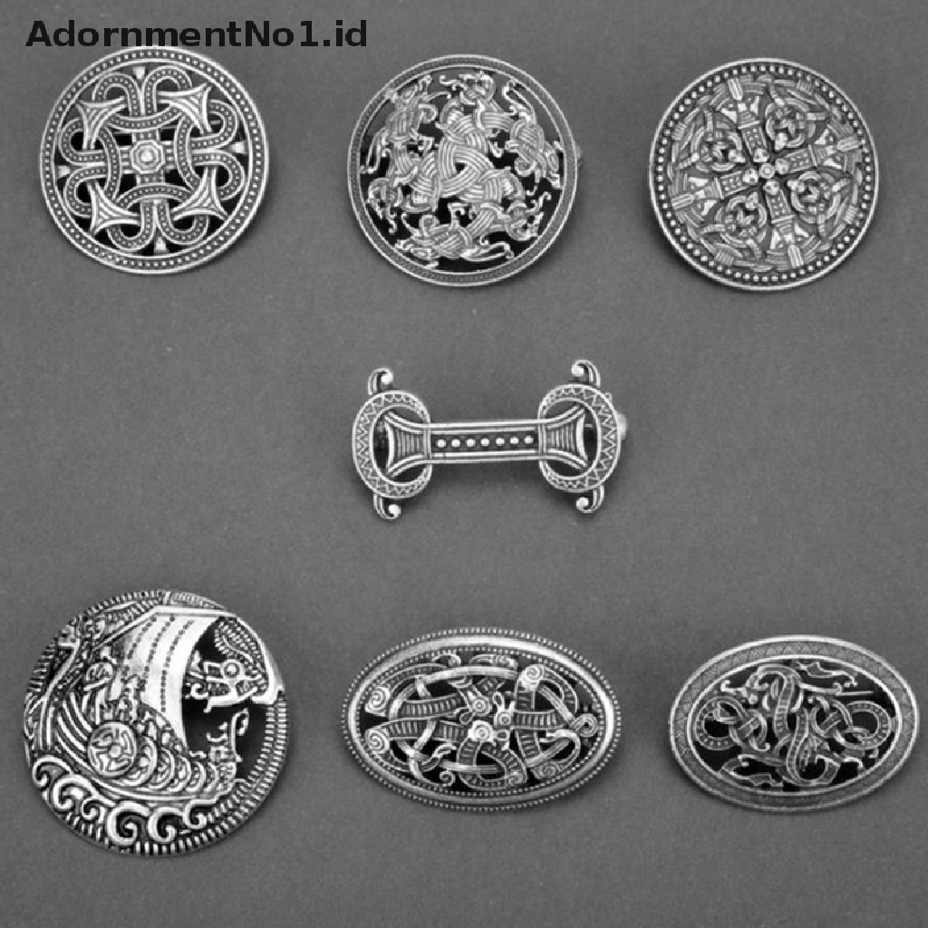 [AdornmentNo1] 1pc Viking Pertengahan Perisai Bros Pin Jubah Selendang Pin Celtic Norse Jewellery [ID]