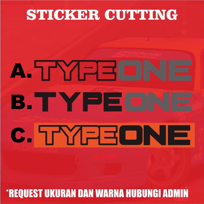 Stiker Cutting Type One /  Sticker Cutting