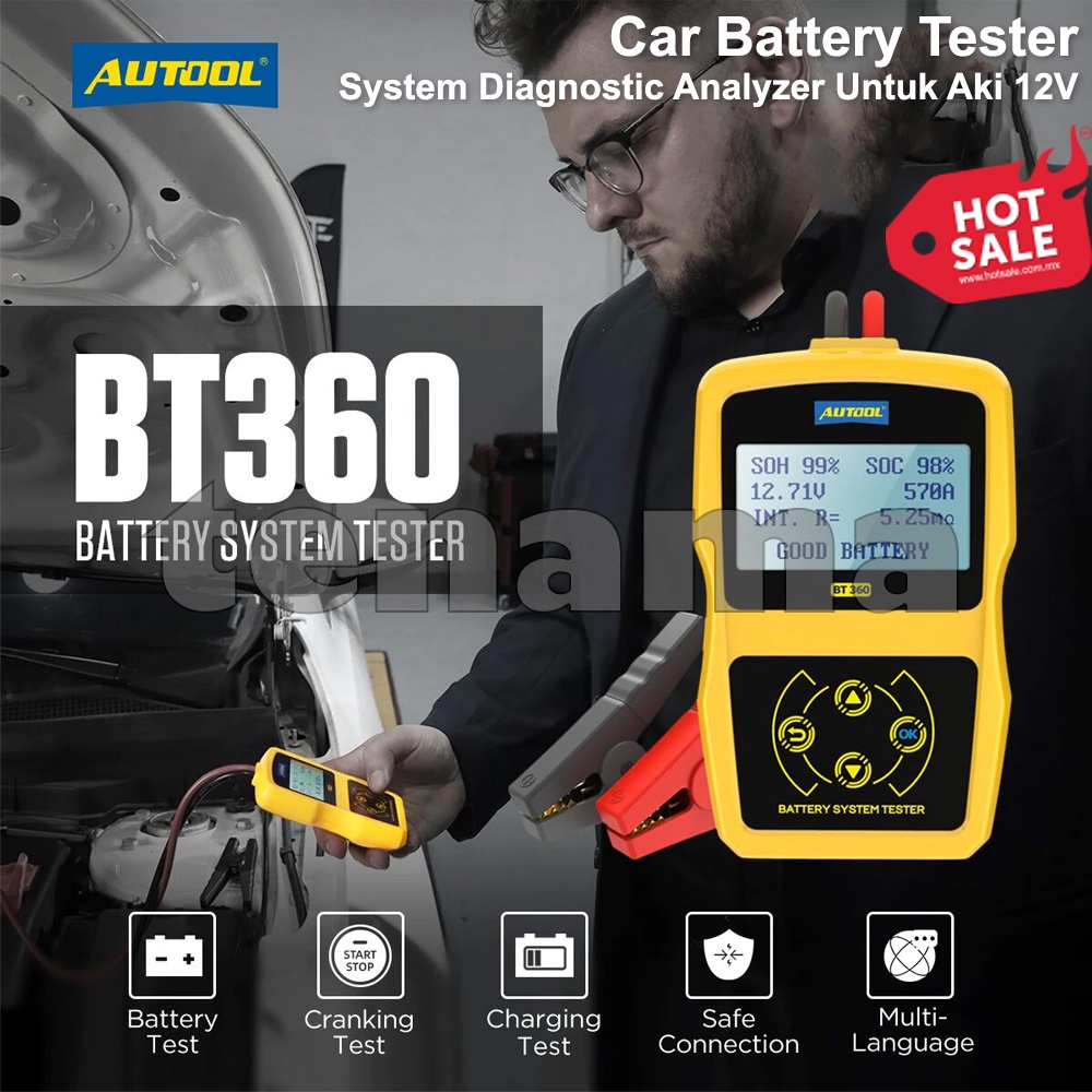 AUTOOL BT360 Car Battery Tester System Diagnostic Analyzer For Aki 12 Volt