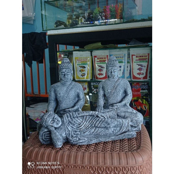 patung budha hiasan akuarium