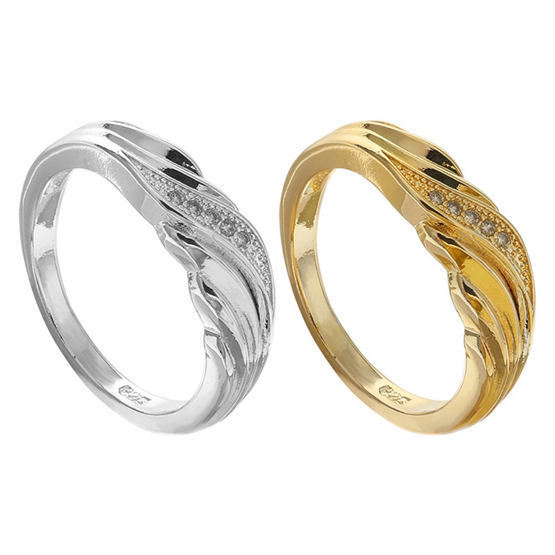 Sederhana Interwoven Cincin925 Sterling Silver Cubic Zirconia Jari Rings Untuk Perhiasan Fashion Wanita Halus