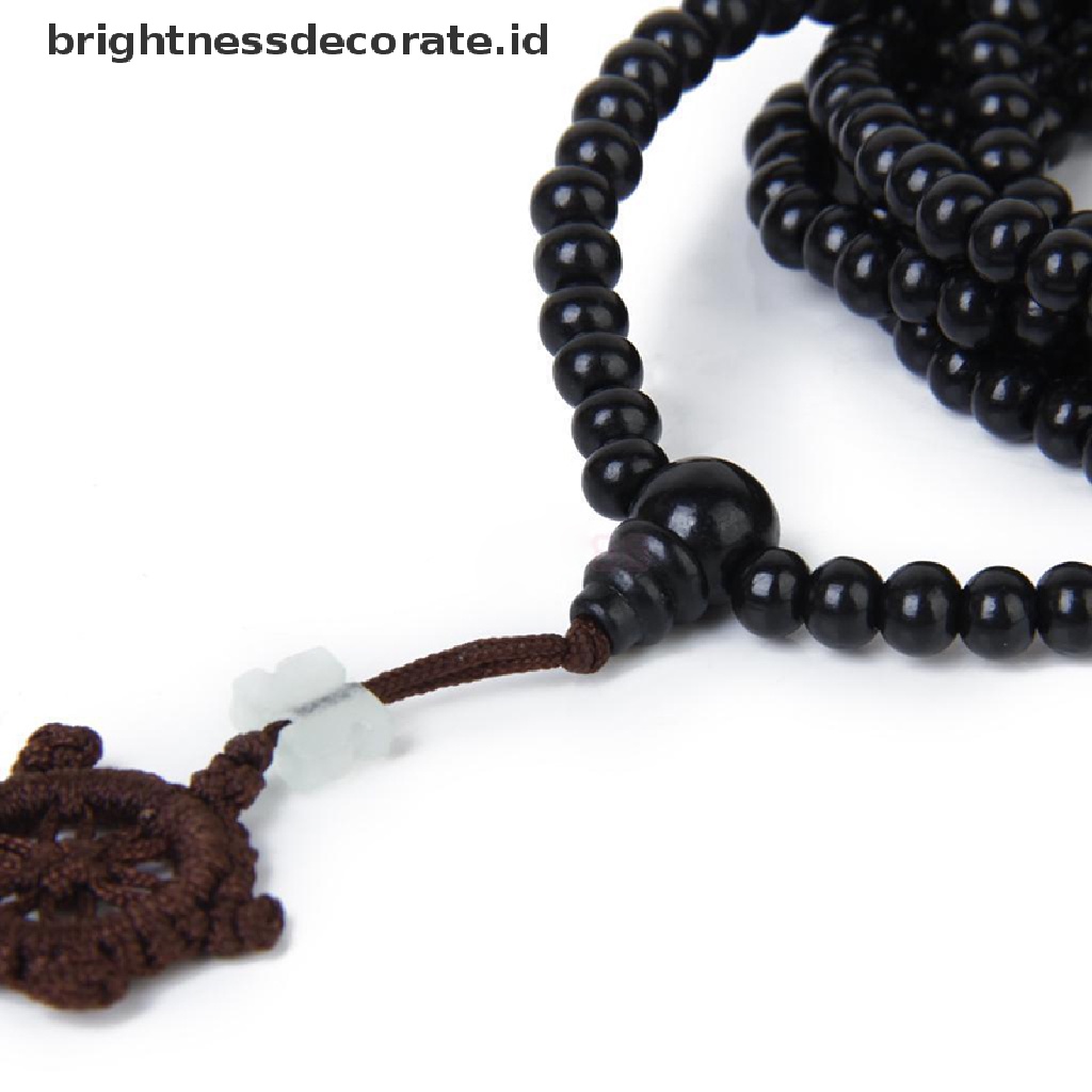 [Birth] Sandal Buddha Tibet Hitam216Manik Tasbih Mala Gelang Kalung [ID]