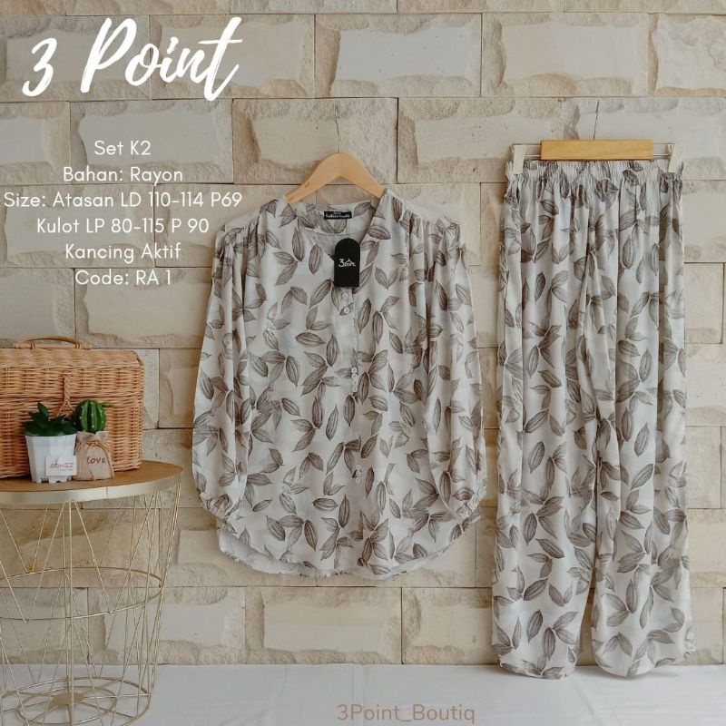 set k2 motif | setelan motif wanita | set three point /3point