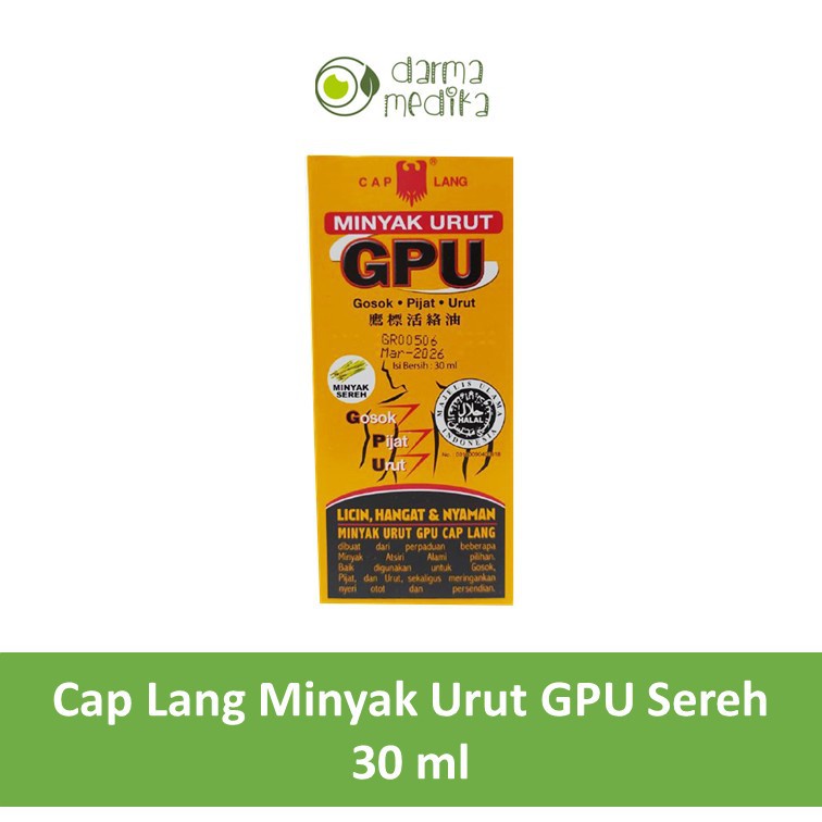 Minyak urut GPU 30ml 30 ml Minyak Aroma Sereh Caplang