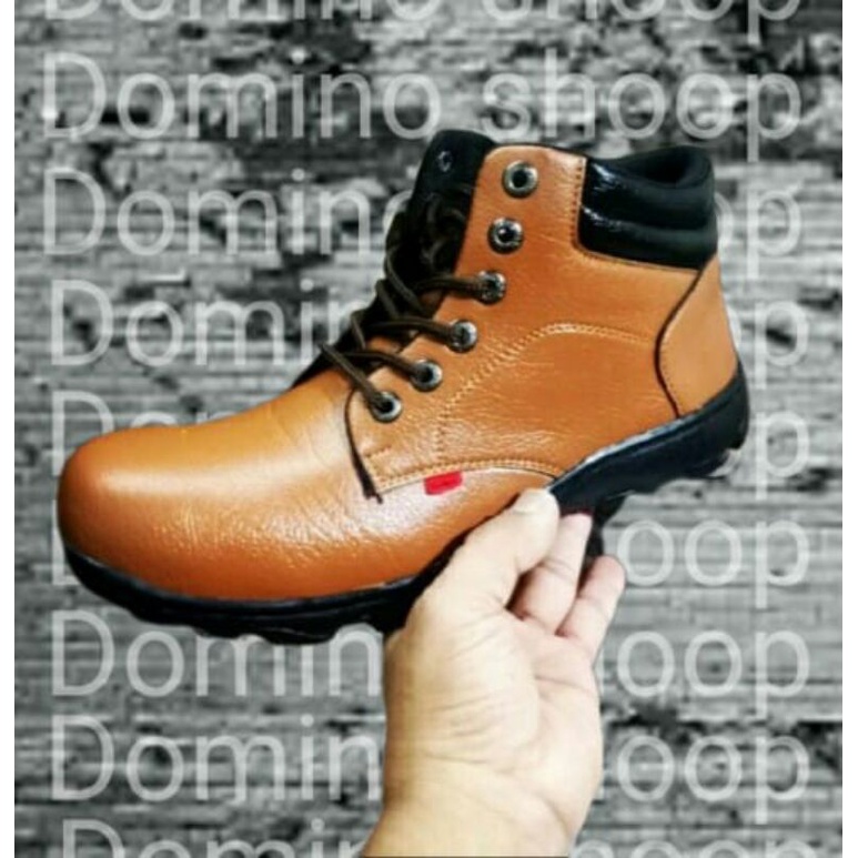 Sepatu Safety Boot Original Septi Pria Ujung Besi Sefty Shoes Septy Proyek Cowok Lapangan Terbaru