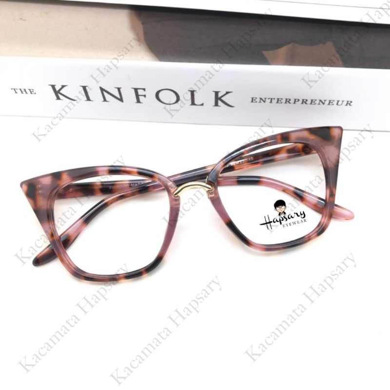 Frame Kacamata Wanita Cat eye 97093 Antiradiasi | Bisa Request Minus Cylinder dan Plus | Anti UV Photocromic dan Bluecromic