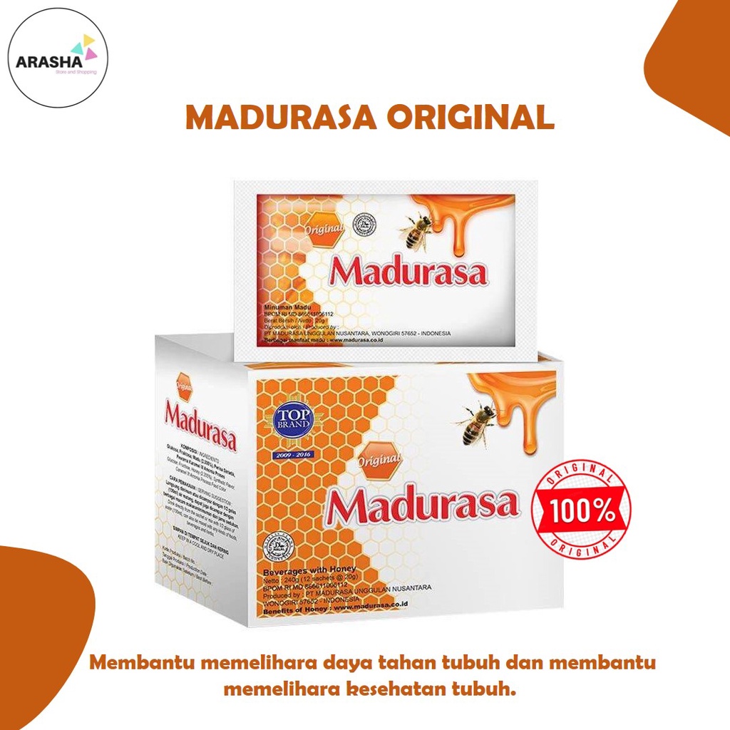 

MADURASA SACHET ORIGINAL Madu Asli Penambah Nutrisi Dalam Tubuh [1 Box 12 Sachet]