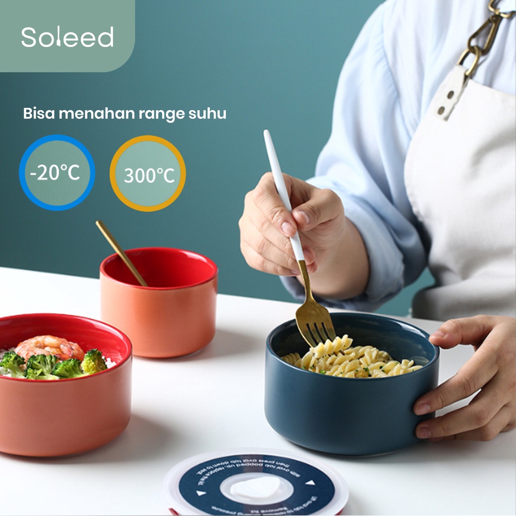 RANTANG KOTAK MAKAN KERAMIK MANGKOK SALAD CERAMIC LUNCH BOX SEAL LID