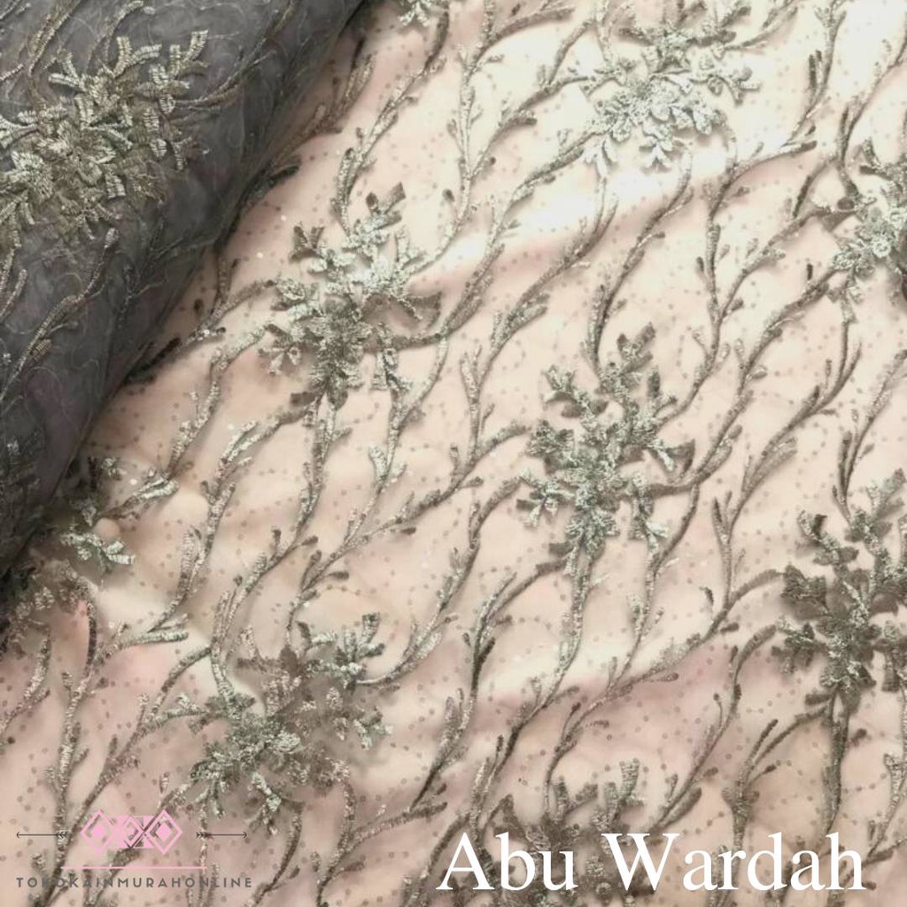 Kain Tille AKAR MUTIARA Kebaya Brukat ELIZABETH NEW 2023 Bordir Super Premium Meteran Mewah Warna LENGKAP (Kebaya/Bridesmaid dress)