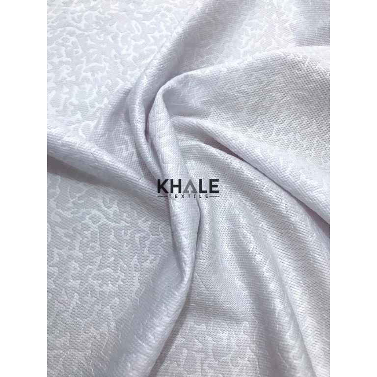 Bahan Kain Drifit Emboss Njoy Rocko Corak Putih  Premium Jersey Dryfit Polyester